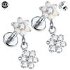1Pc G23 Titanium Cz Crystal Ear Cartilage Tragus Helix Daith Piercing Internal Thread Lip Stud Labret Piercing Body Jewelry 16G