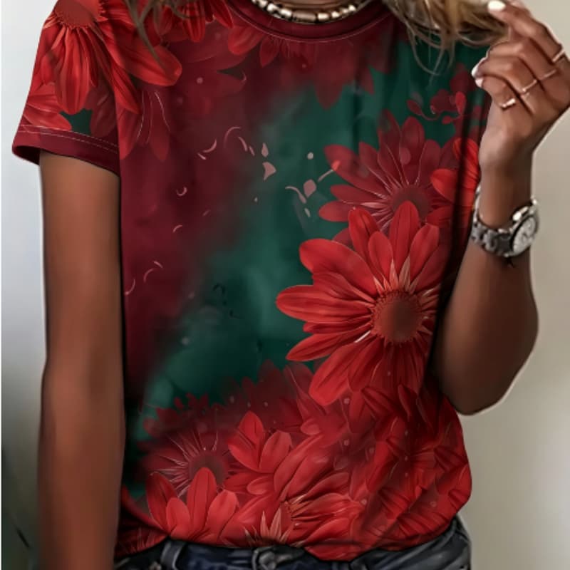 Round neck casual short-sleeved T-shirt, fashionable short-sleeved round neck top S