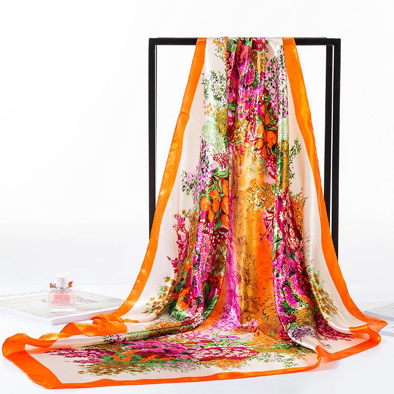 90 Large Silk Scarf for Women - Spring/Autumn Korean Style Satin Neckerchief, Mother's Day Gift