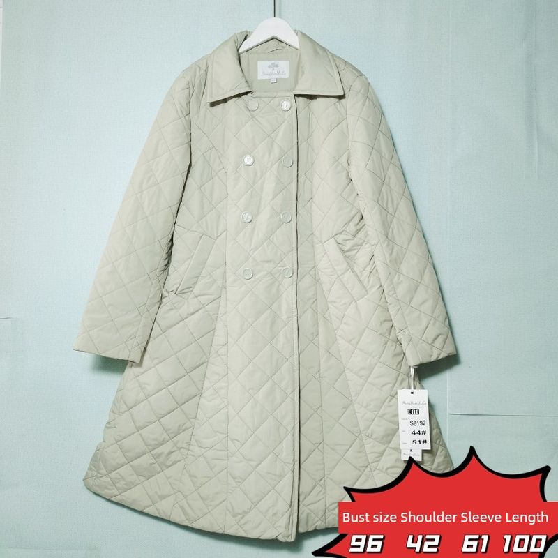 Original Order Leftover Stock down Cotton White Hooded Cold Protective Clothing Female Mid Length Long Length Windproof, Waterproof and Warm Outwear