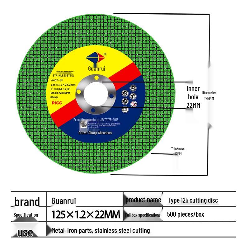 Metal & Stainless Steel Cutting Disc Set: 100/125/150/180mm Polishing & Grinding Wheels for Handheld Grinders