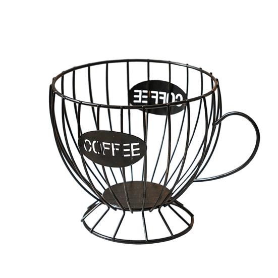 

Storage Rack Durable Iron Coffee Capsule Storage Rack Hollow Design Space-Saving Strong Capacity Organizer for Home Kitchen A чёрный
