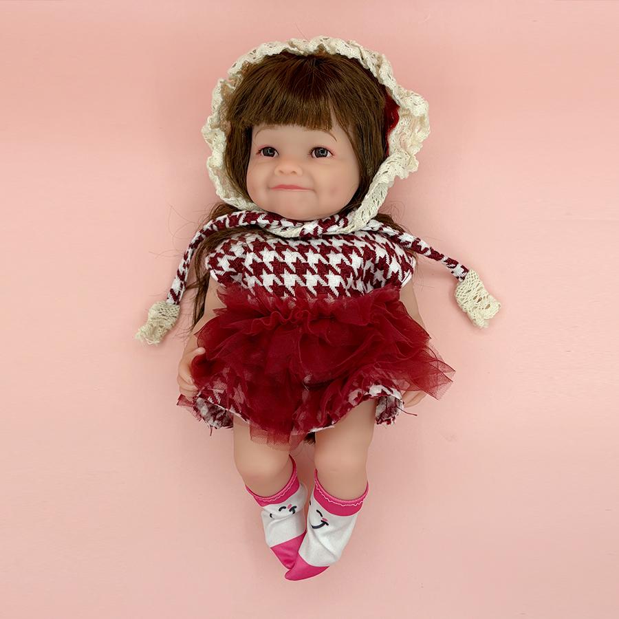 Kawaii Reborn Baby Girl Dolls Lifelike Face Fashion Clothes Companied Doll Birthday Christmas Gift Educational Toy 12inch Kid Friendly Entertaining
