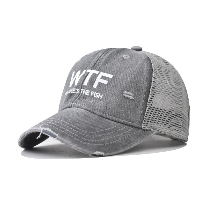 Cotton New WTF Letter Baseball Cap Men's and Women's Personalized English Cap Outdoor Printing Breathable Breathable Mesh