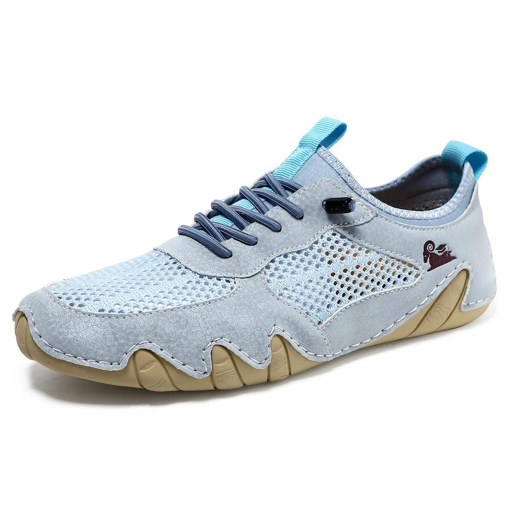 Summer Men Sneakers Casual Shoes New Mesh Breathable Solid Driving Shoes for Men Flat Elastic Band Outdoor Sneakers