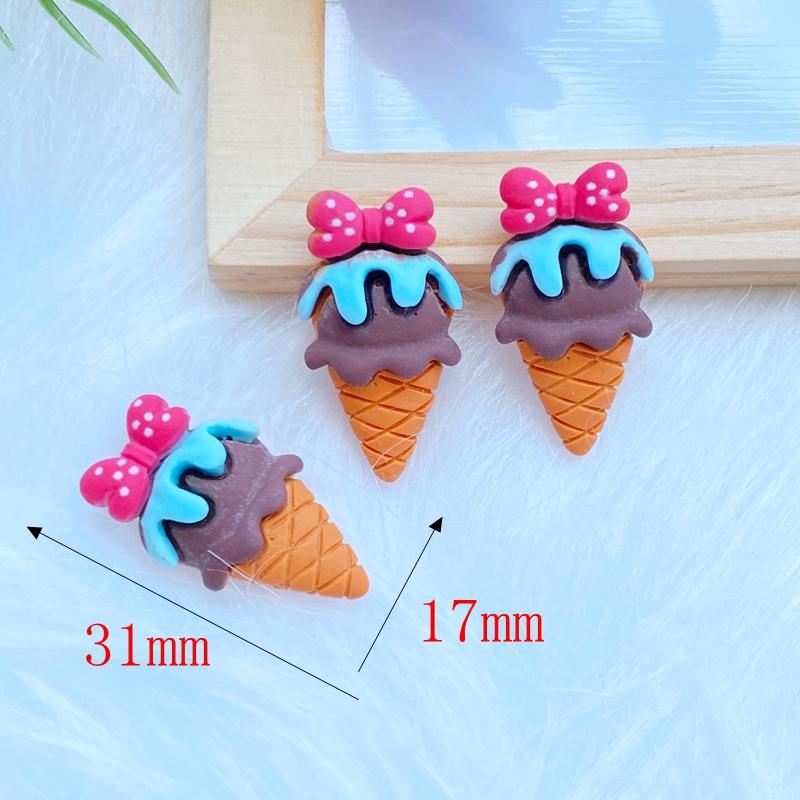 8Pcs New Mini Cute Simulation Ice Cream Flat Back Resin Cabochons Scrapbooking DIY Jewelry Craft Decoration Accessorie Q20