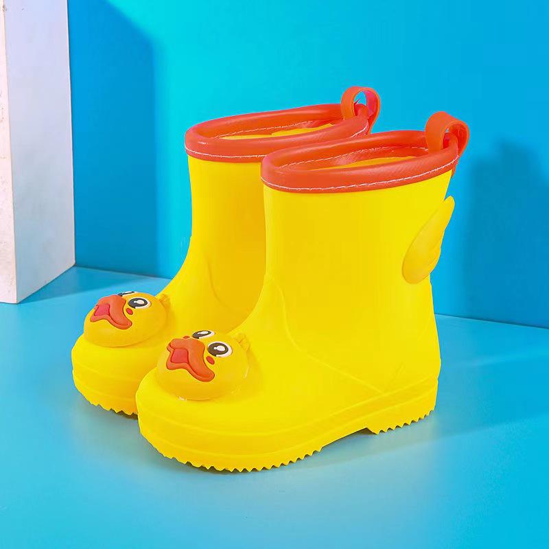 Kids' Non-slip Waterproof Cartoon Rain Boots with Drawstring