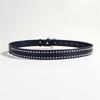 Punk PU Leather Belt with Heart Buckle Rivet Studded Belt for Female Cool Waiststrap for Pants Jeans Simple Waist Decors