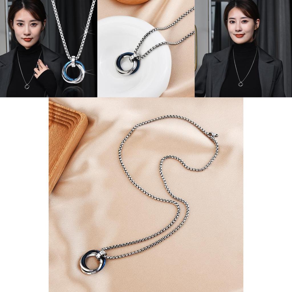 Trendy Titanium Steel Necklace For Men And Women With Minimalist Geometric Design Ideal For Casual Wear And Gifts