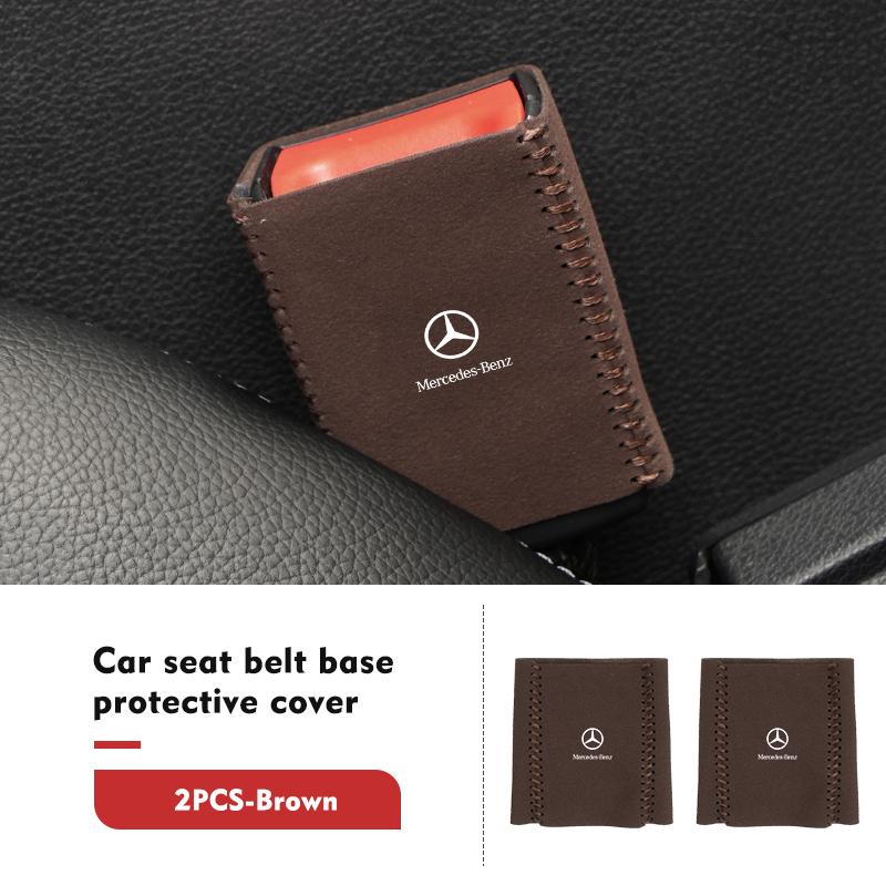 D1-2pcs Car Suede Belt Buckle Protector Anti-Scratch Safety Base For Benz W202 W212 W126 W140 W168 W177 CLS GLE GLC GLS CLA
