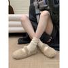 Gentle Fairy Wind Round Head Mary Jane Plush Shoes Women Wear Flat Cotton Single Shoes Doudou Shoes In Winter