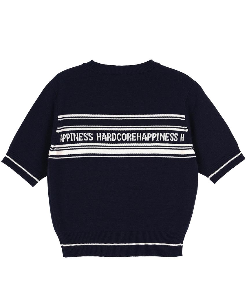 HARDCORE HAPPINESS Round Neck Knit_Navy