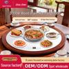 2026 Electric Solid Wood Hot Pot & Dish Warmer Turntable
