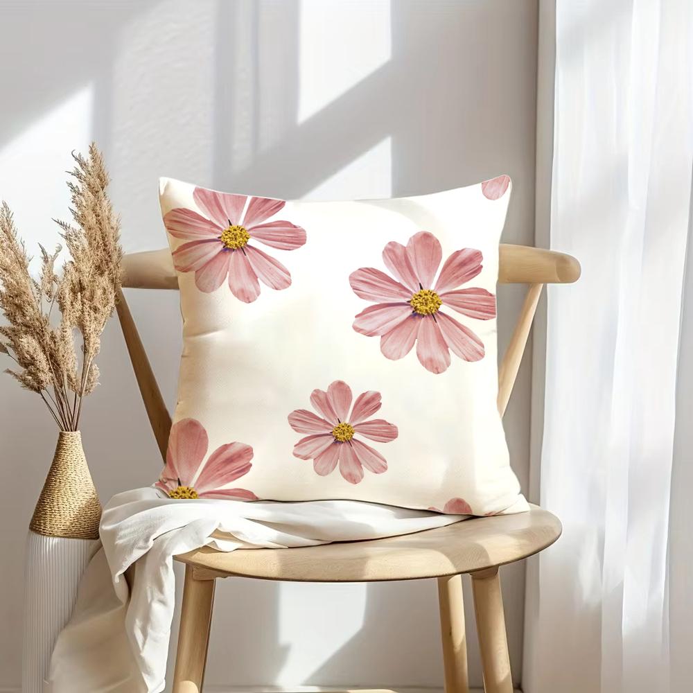 Simple Petal Patterncushion Cover Soft Plush Throw Pillow Cover | Double-Sided Decorative Cushion Case | Sofa Bedroom Home Decor