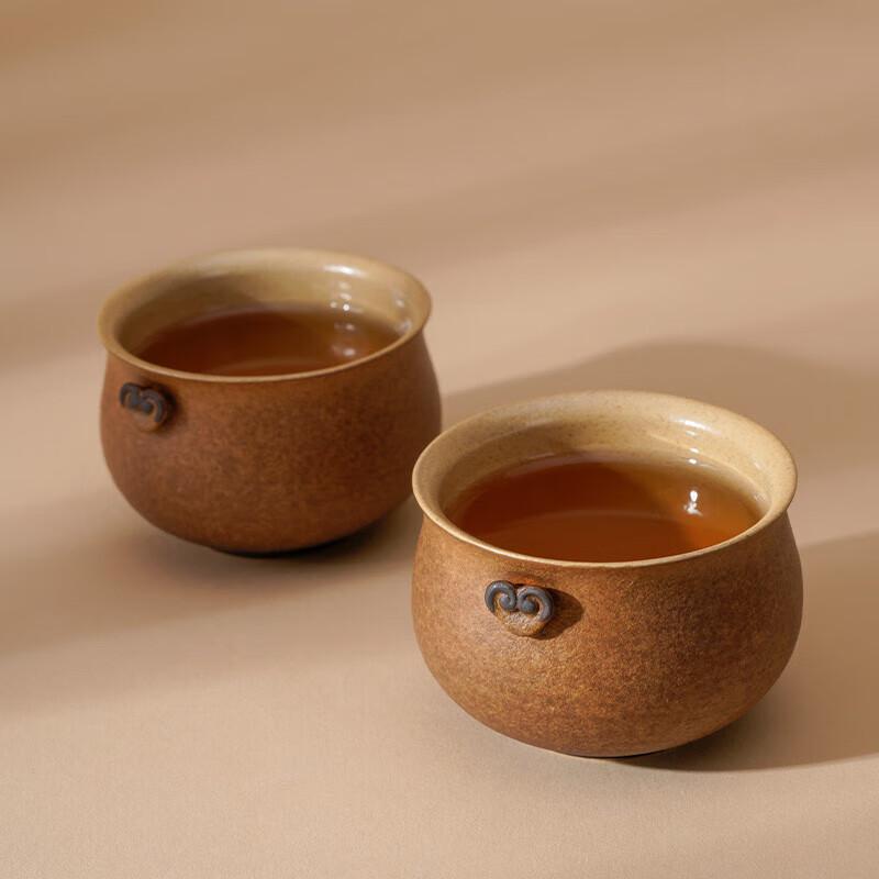 Wanqiantang Auspicious Lingzhi Ceramic Gongfu Tea Set (1 Pot, 2 Cups, 1 Plate)