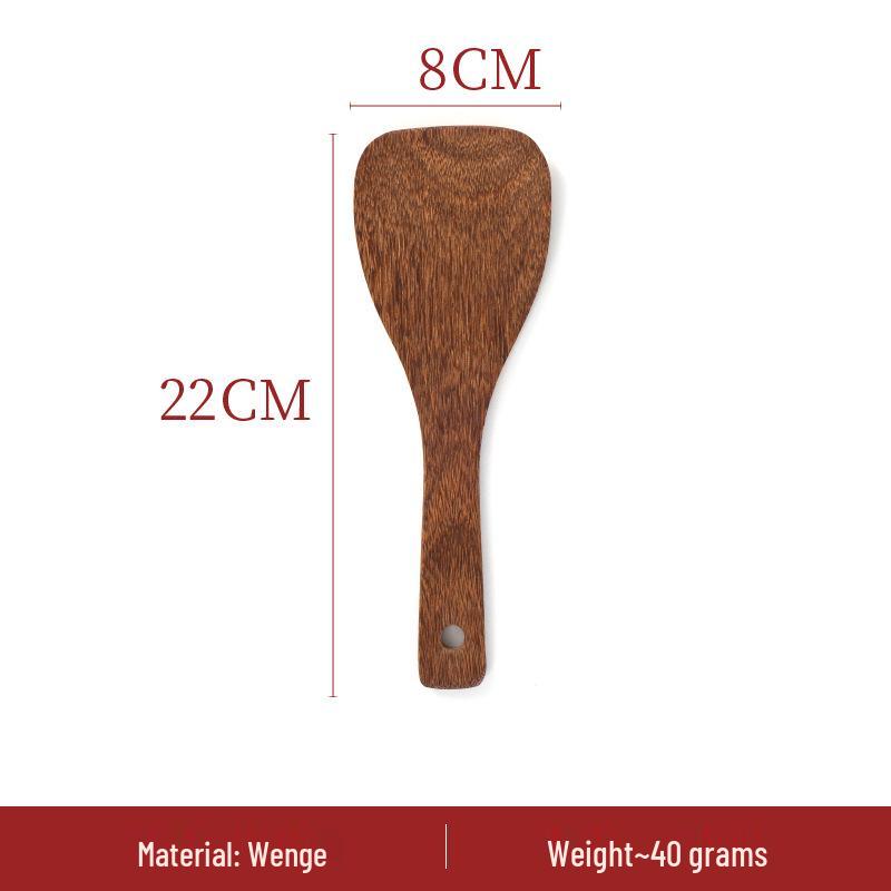 Non-Stick Wooden Kitchen Utensils Set - Chicken Wing Spatula, Soup Ladle, and Frying Spoon
