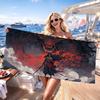 Anime Dragon Warrior Towel Soft Lightweight Anti-Sand Large Beach Towel Quick-Drying Bath Sports Family