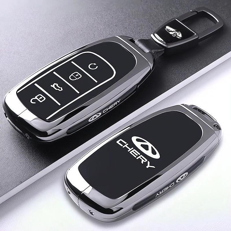 Zinc Alloy Key Case for Chery Jaecoo J7 7 J8 Omoda 5 C5 Tiggo 8 Arrizo 6 8 Pro Keychain Shell Cover Fob Holder Car Accessories