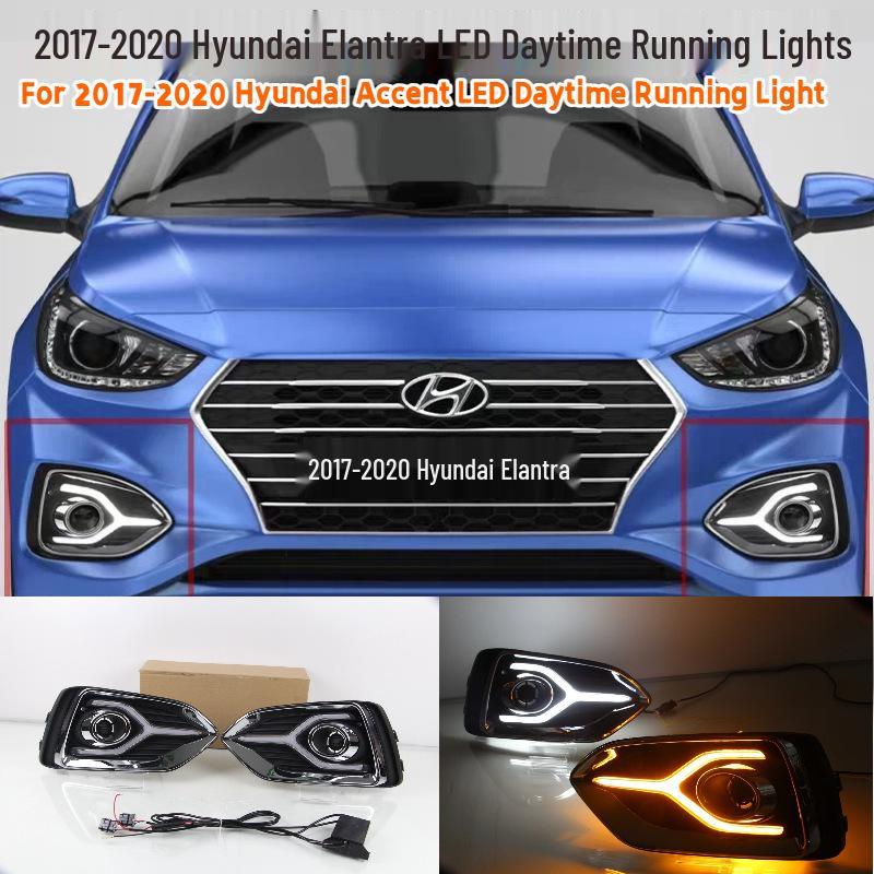 Hyundai Accent 2017-2020 Светодиодные дневные ходовые огни для переднего бампера - Модернизация