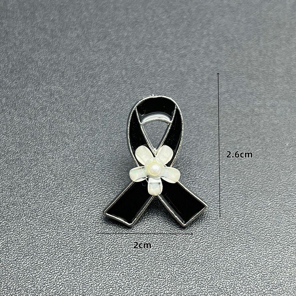 Portable Memorial Black Ribbon Brooch Souvenir Black Black Badge Pin Queen Mother Ribbon Bow Pin For Funerals and Mourning