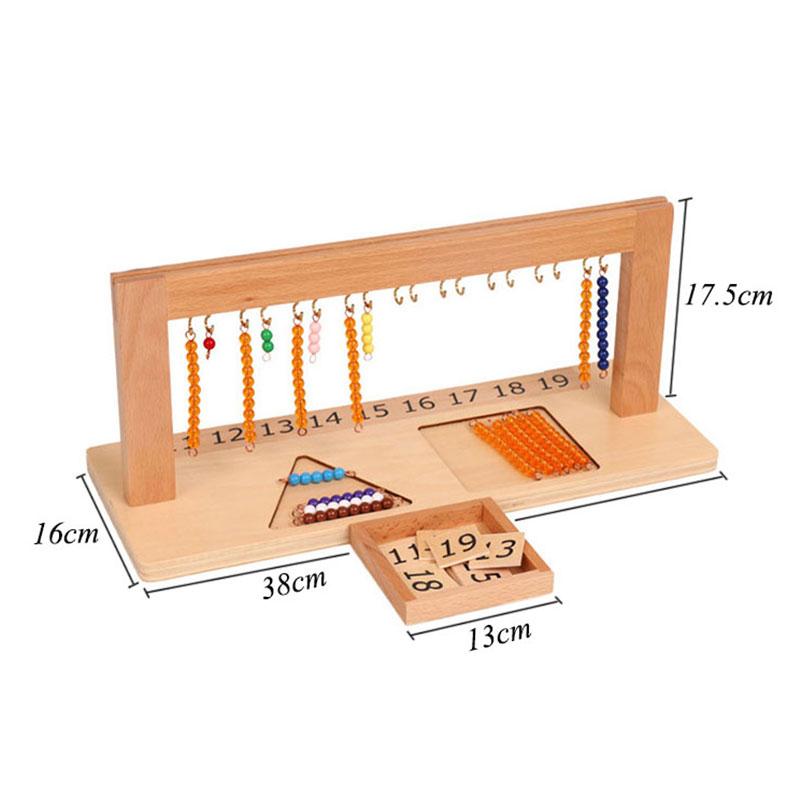 Montessori Decimal Arithmetic Toys Family Edition Set Bank Game Golden Beaded Digital Card Tray Preschool Kids Math Learning Toy
