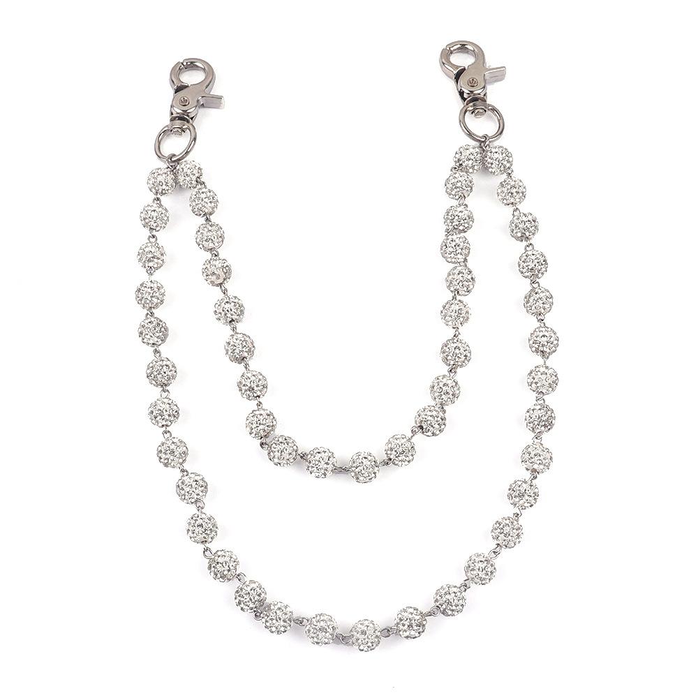 Fashion Rhinestone Keychain Wallet Belt Chain Trousers Hipster Pant Jeans Chain For Women Men Rock Jewelry Accessories