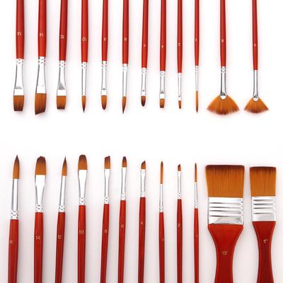 24pcs Acrylic Paint Brushes Set Nylon Hair Artist Paintbrushes Professional Painting Brushes with