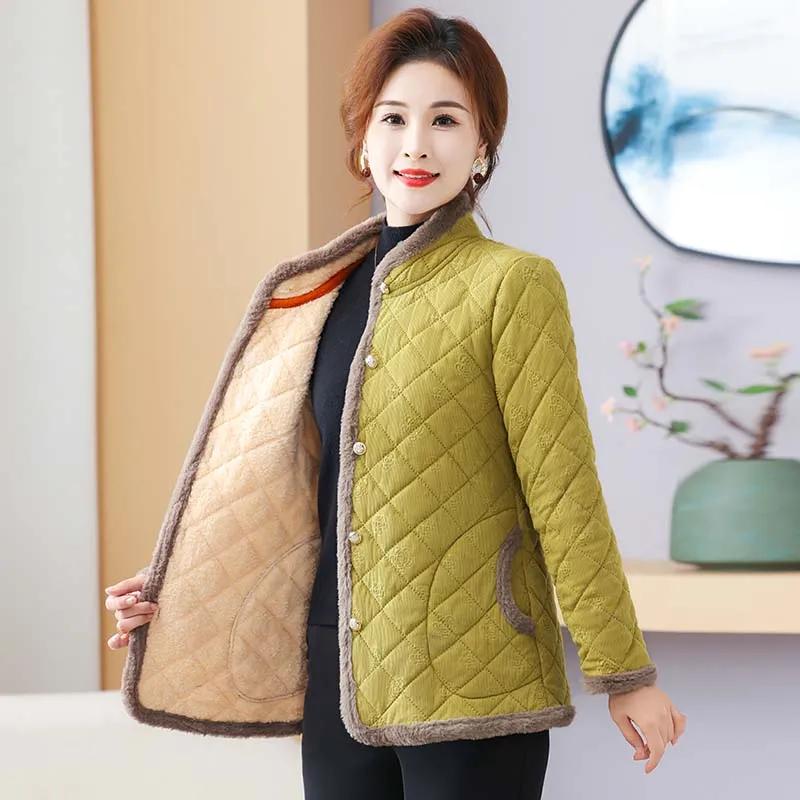 Cotton-padded Jacket Fashion Ladies Autumn and Winter Warm Cotton-padded Jacket Thickened Plus Velvet Casual Jacket Winter Padded Jacket Women
