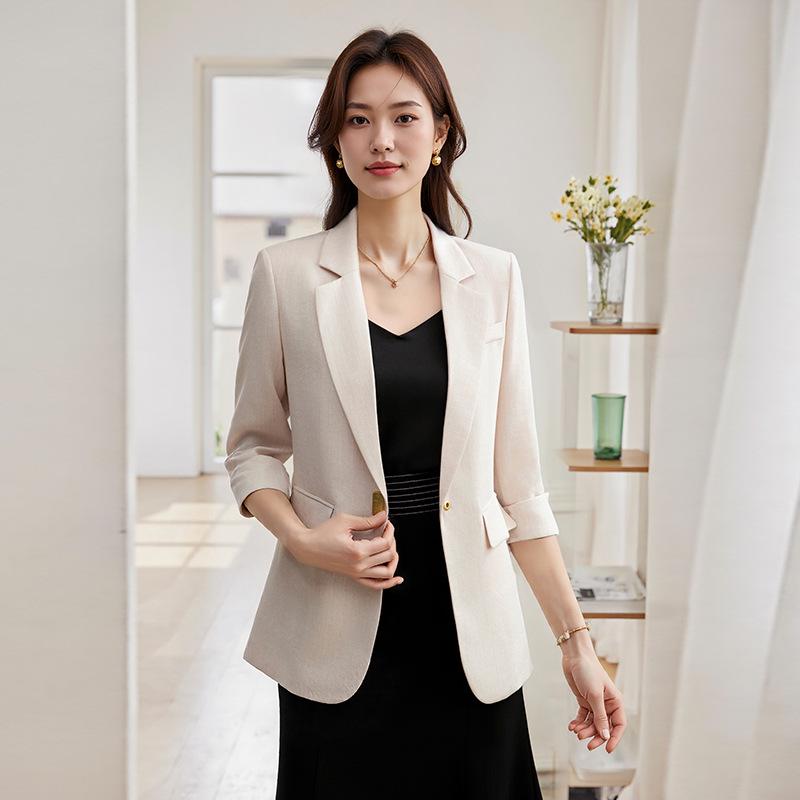 Spring 2025 Women's High-End Formal Suit Jacket - Casual Fashion for Mom