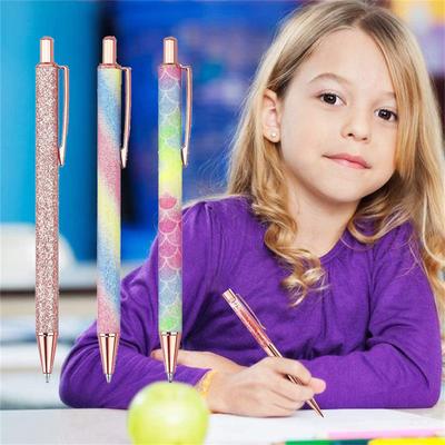 Ballpoint Pens Metal Glitter Pen For Black Pen Gifts For Woman Girls Teacher School  Home 15ml