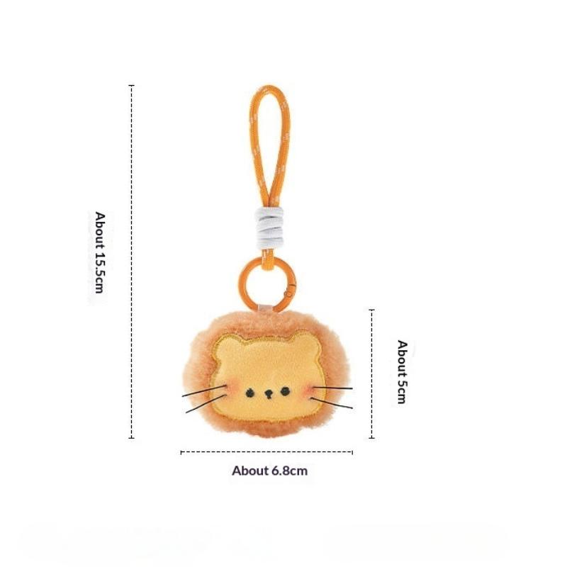 Plush Animal Bag Charm Keychains 1Pcs Cat Dog Lion Style Cute Decor for Women Car Key Gift