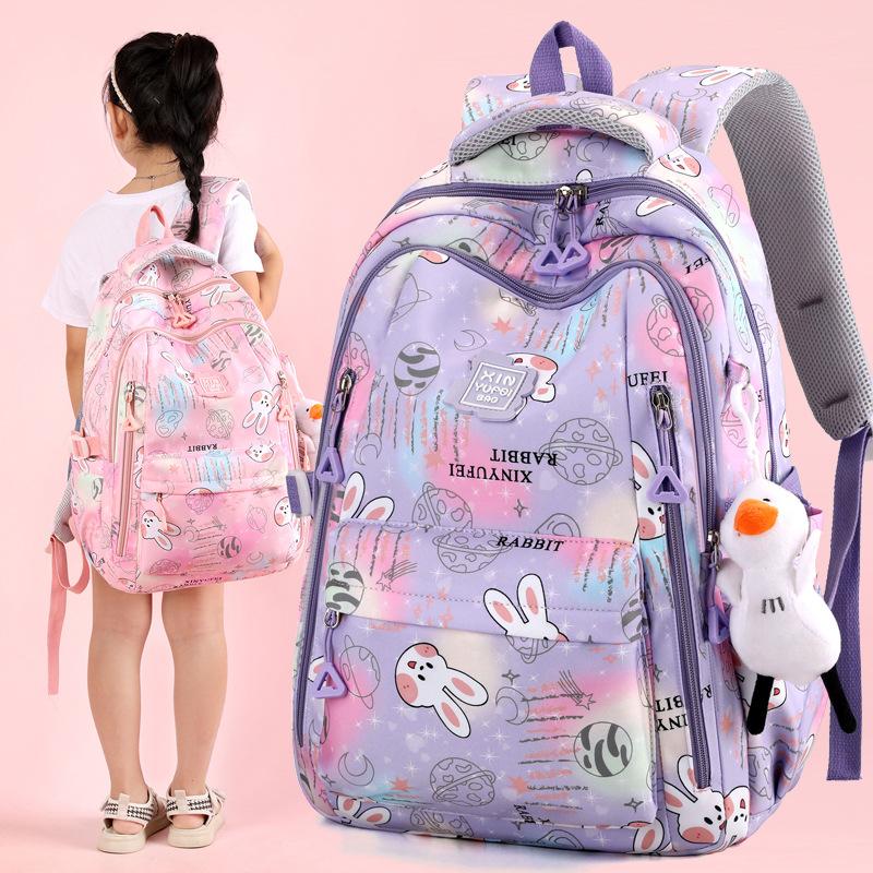 New Primary School Schoolbag, Children's and Girls' Grades 1-6, Sweet and Cute, Lightweight and Casual Junior High School Backpack
