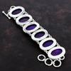 Pulseira de labradorita de fogo roxo 925 pulseira de corrente ajustável de prata esterlina joias artesanais pulseira de pedras preciosas vintage presentes para mãe