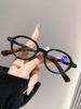 Women's Ultra-Light Amber Thick Frame Slimming Anti-Blue Light Reading Glasses
