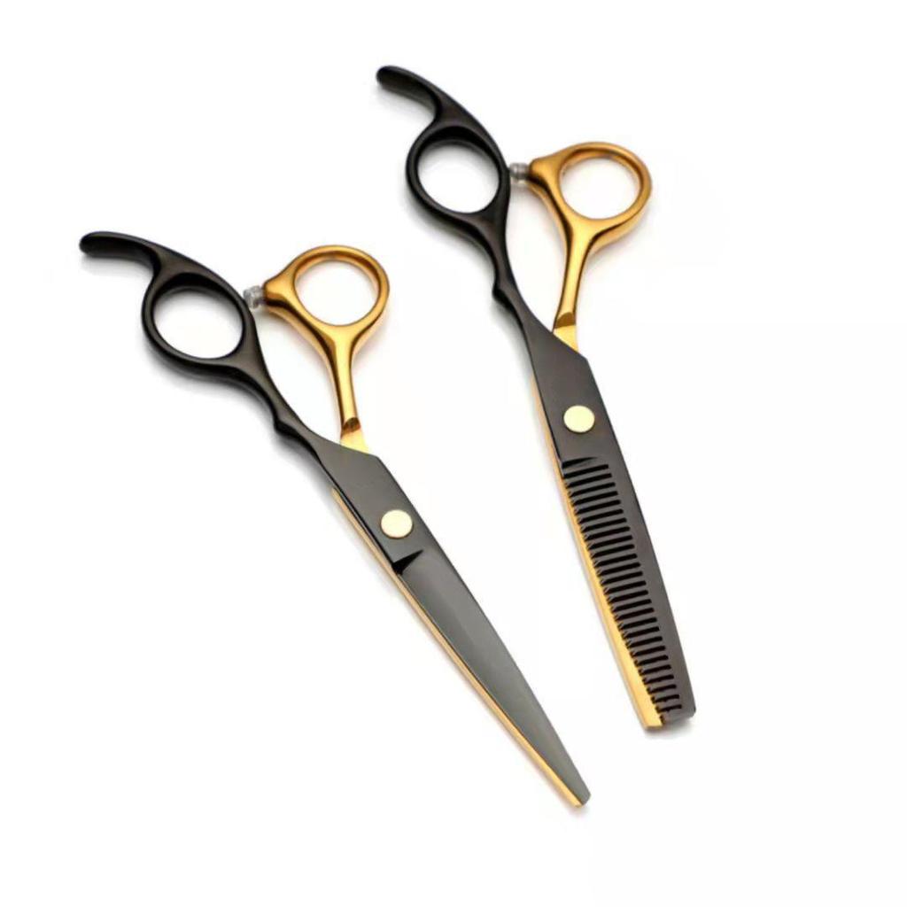 Hairdressing Scissors, Black and Gold Style Hairdressing Scissors Set