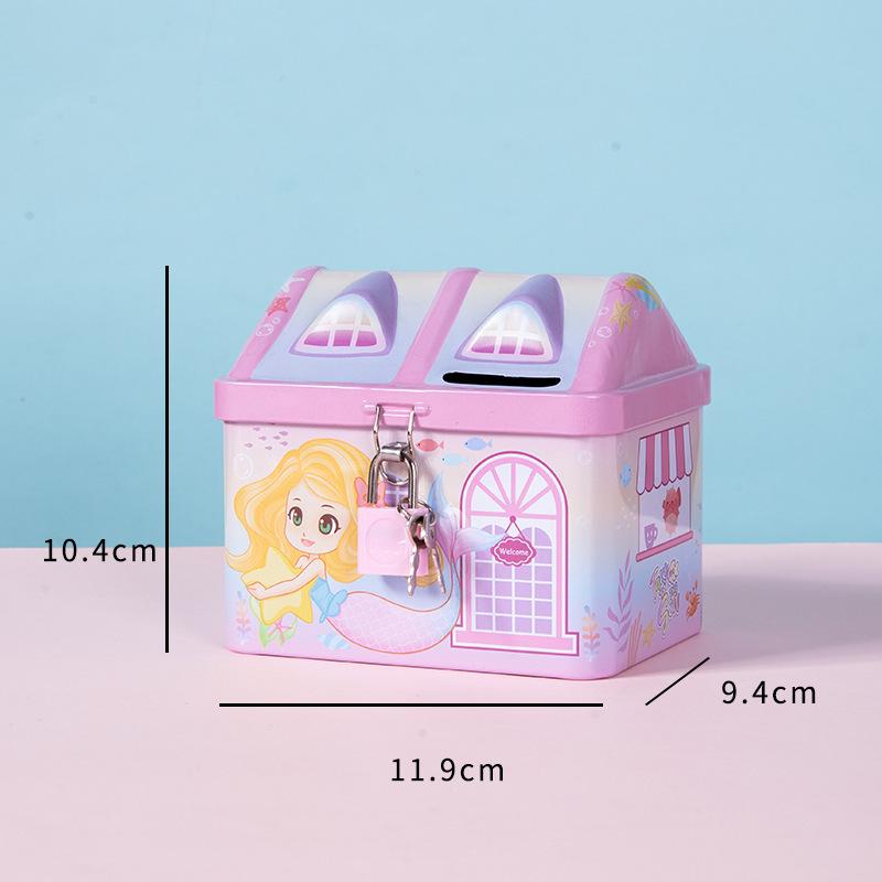 Little Spirit S23 Cartoon Piggy Bank with Lock - Cute Birthday Gift for Kids, Boys, and Girls