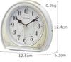 RHYTHM Alarm Clock with Continuous Second Electronic Alarm X X 8RE677SR10 Hand, Sound, Light, Snooze, Ivory, 12.4 12.5 6.3 Cm,