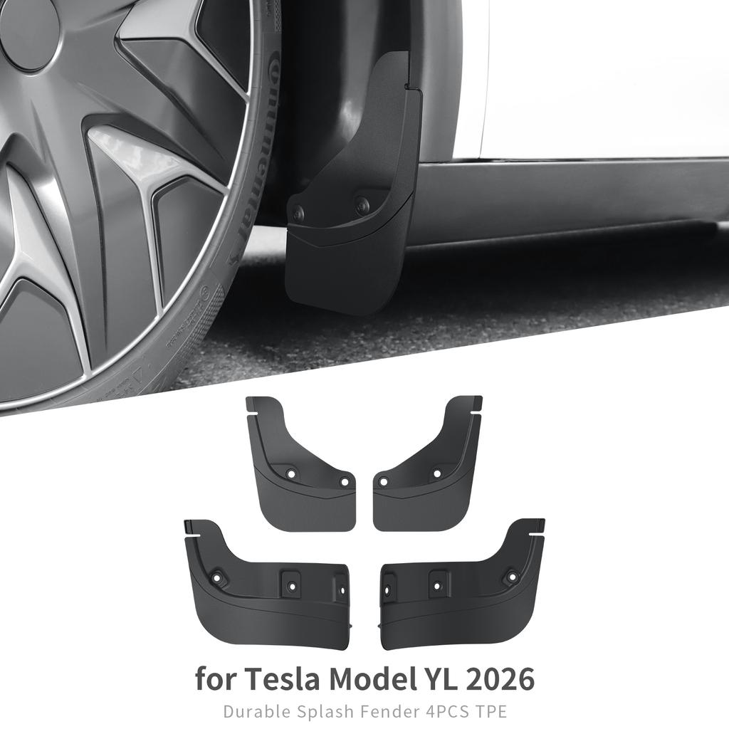 for Tesla Model YL 2025 2026 Rear Wheel Mud Flaps Car Modification Accessories Splash Guard Mud Fenders Kit 4Pcs