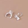 S925 Sterling Silver Bow Zirconia Earrings - Elegant Korean Style for Women