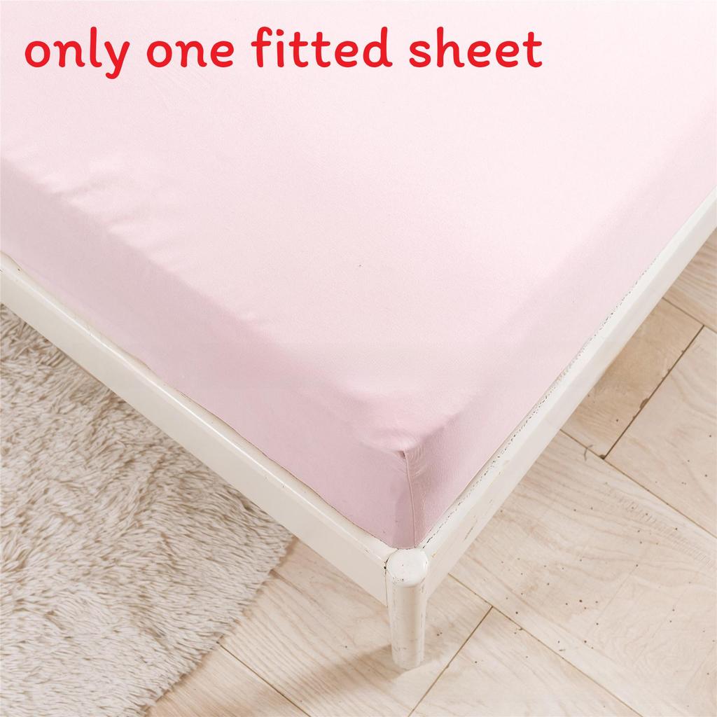 Simple Fitted Sheet Pure Color Polyester Soft Fabric For Bedroom Bed Linen