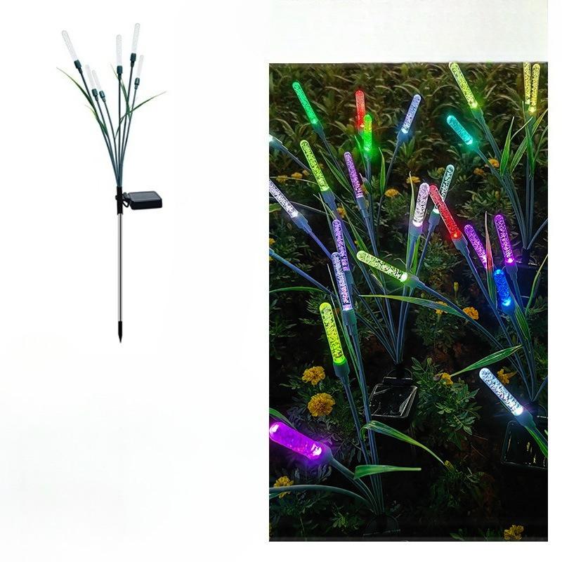 1PC Solar Bubble Reed Garden Lights Warm White RGB Outdoor Waterproof LED Pathway Lights for Yard Patio Lawn Landscape Decor