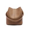 Commuter Versatile Solid Color Bag Women's New Retro Fashion Bucket Bag Niche High-end Casual Shoulder Bag