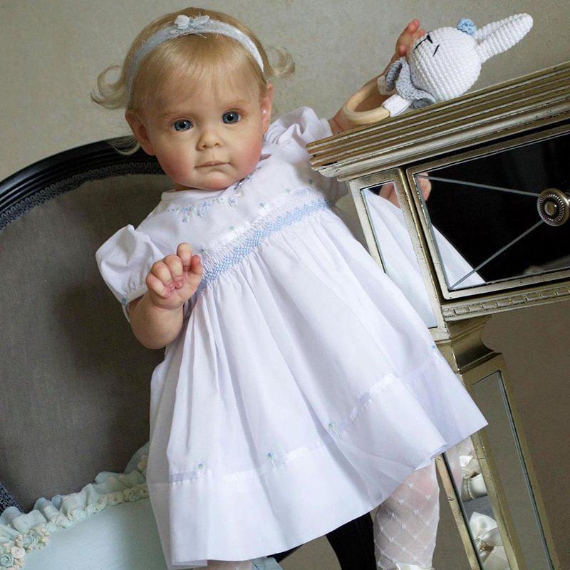 NPK Reborn Doll: Realistic Toddler Girl Maggi with 3D Hand-Painted Features.