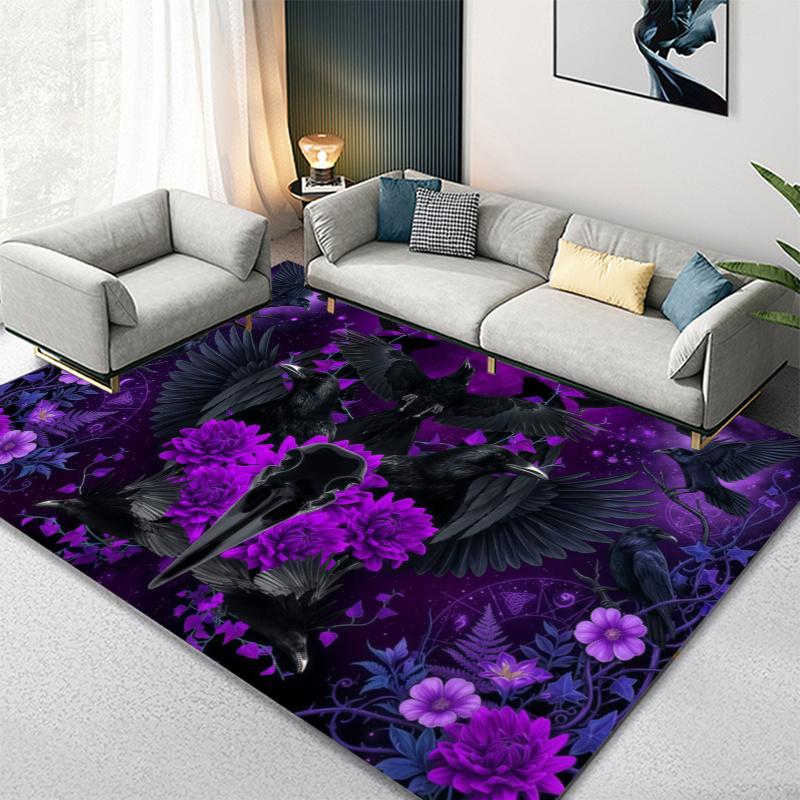 Raven Carpet Rug for Living Room Bedroom Home Sofa Decoration,Kids play Non-slip Floor Mat