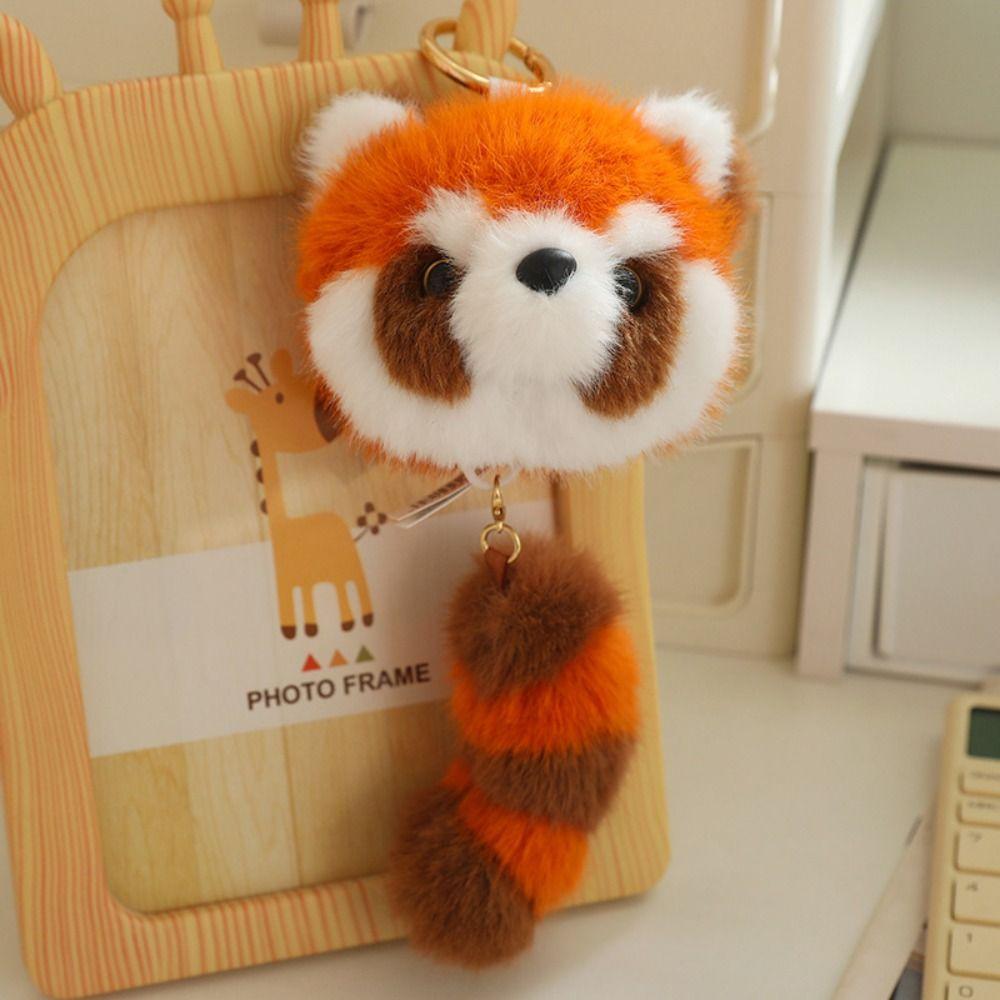 Plush Stuffed Red Panda Plush Keyring Animal Red Panda Plushies Pendant  Car Key Pendant