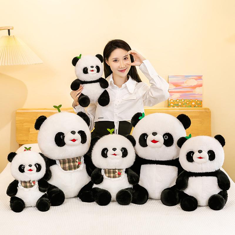 Cute Panda Doll Plush Toy Simulation Giant Panda Rag Doll Girl Birthday Children'S Day Gift Throw Pillow