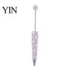 Handmade Craft Supplies for Adults DIY Beadable Pen, Bling Rhinestones And Faux Pearls Beaded Creative Gifts Sisters Black Ink Ballpoint Pen