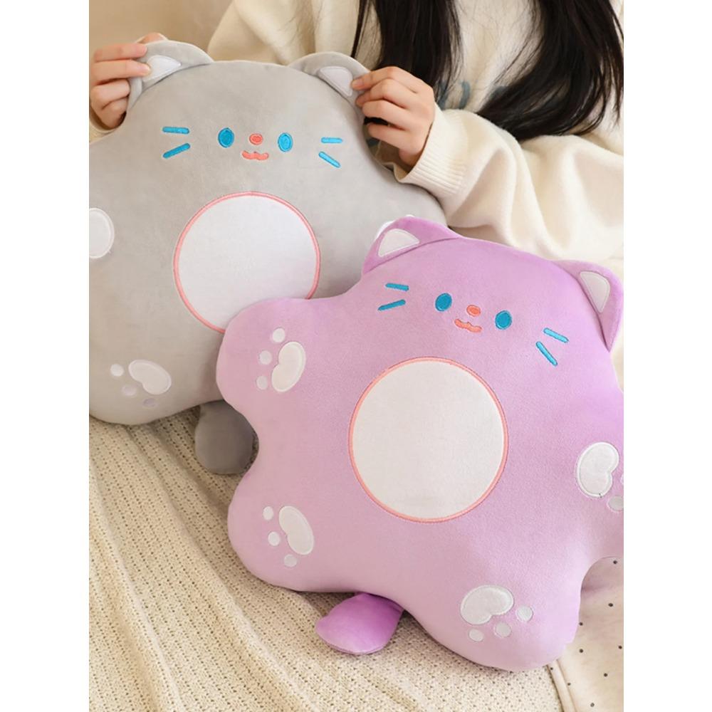 Creative Flowers Cat Lumbar Support Cute Office Cat Pillow Sofa Flower Cushion Flower Plush Toys