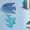 10 Pcs Summer Coastal Fish Wall Decor Vintage Farmhouse Ocean Fish Wall Art Nautical Beach Theme Hanging Decoration