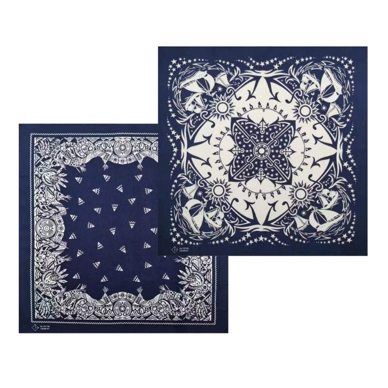 Hiphop Paisleys Bandanas Handkerchief Colourful Men Women Print Handkerchief for Head and Neck Wear